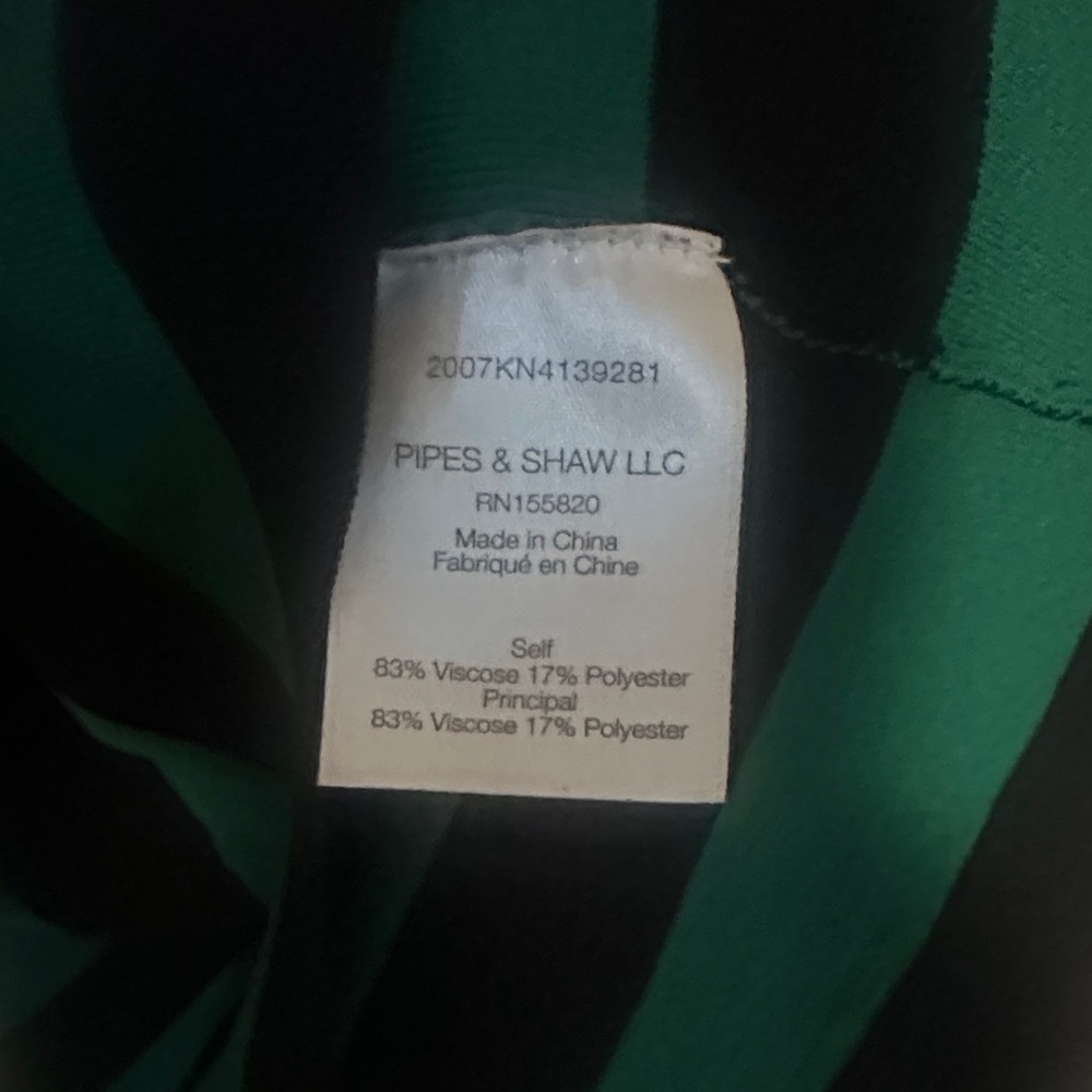 VERONICA BEARD Crop Black and Green Striped Long Sleeve Top- Size Medium - Picture 4 of 5